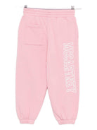 Pantaloni sportivi per bambina Stella McCartney Kids rosa con stampa logo sulla gamba - Rubino Kids