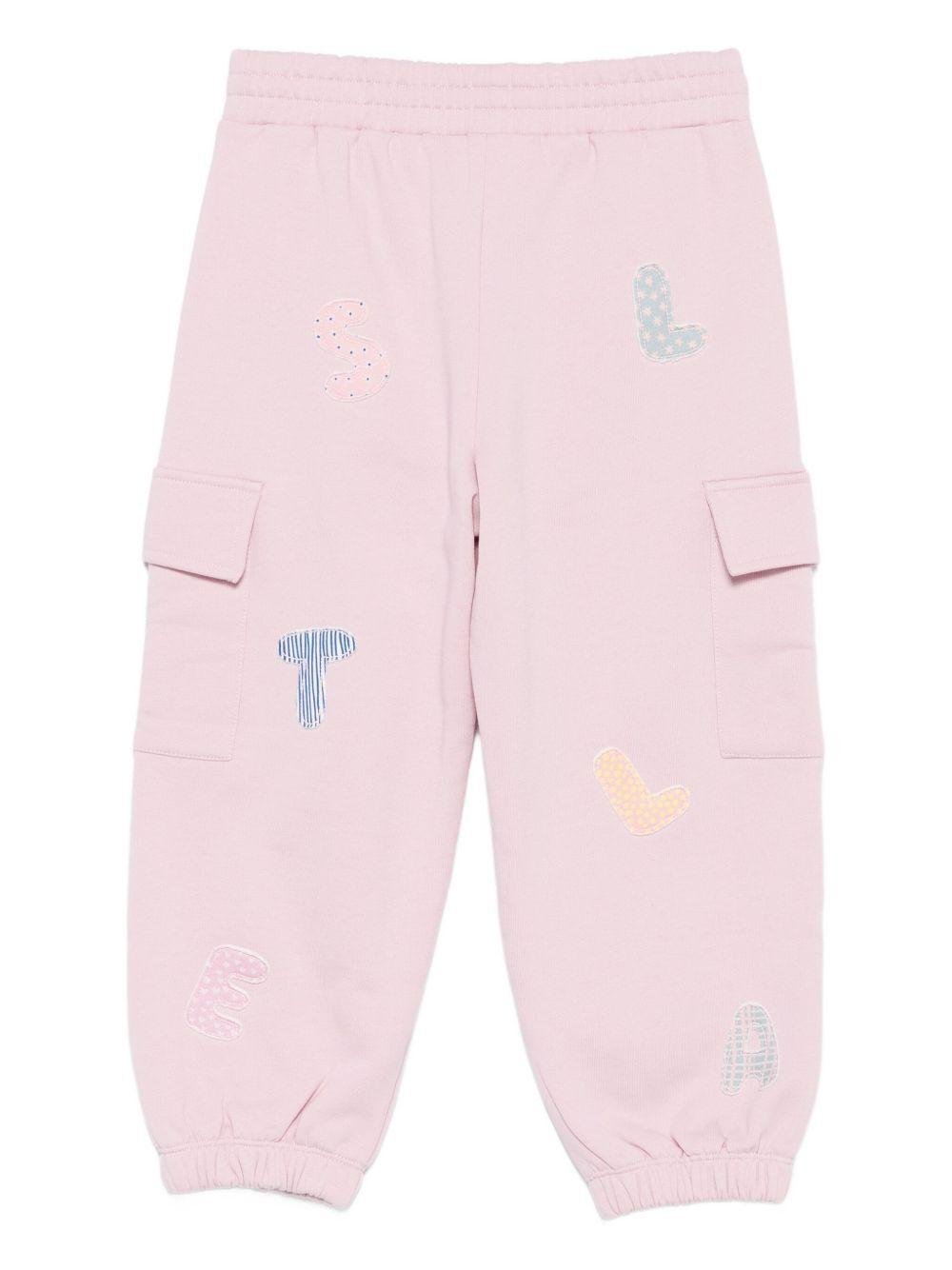 Pantaloni sportivi per bambina Stella McCartney Kids rosa con tasche cargo - Rubino Kids