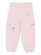 Pantaloni sportivi per bambina Stella McCartney Kids rosa con tasche cargo - Rubino Kids