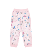 Pantaloni sportivi per bambina Stitch Disney x Monnalisa rosa con stampa gemme - Rubino Kids