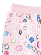 Pantaloni sportivi per bambina Stitch Disney x Monnalisa rosa con stampa gemme - Rubino Kids