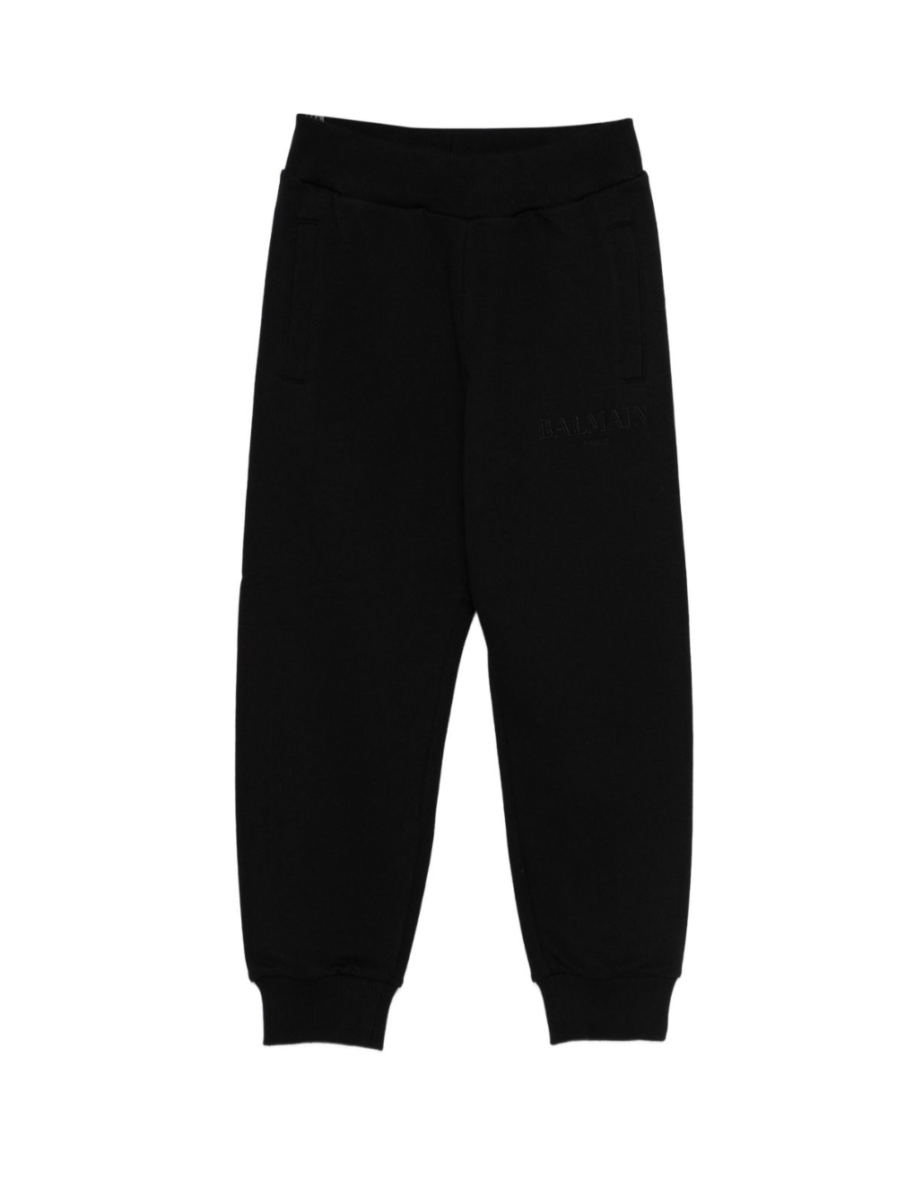 Pantaloni sportivi per bambino Balmain Kids neri con logo ricamato - Rubino Kids