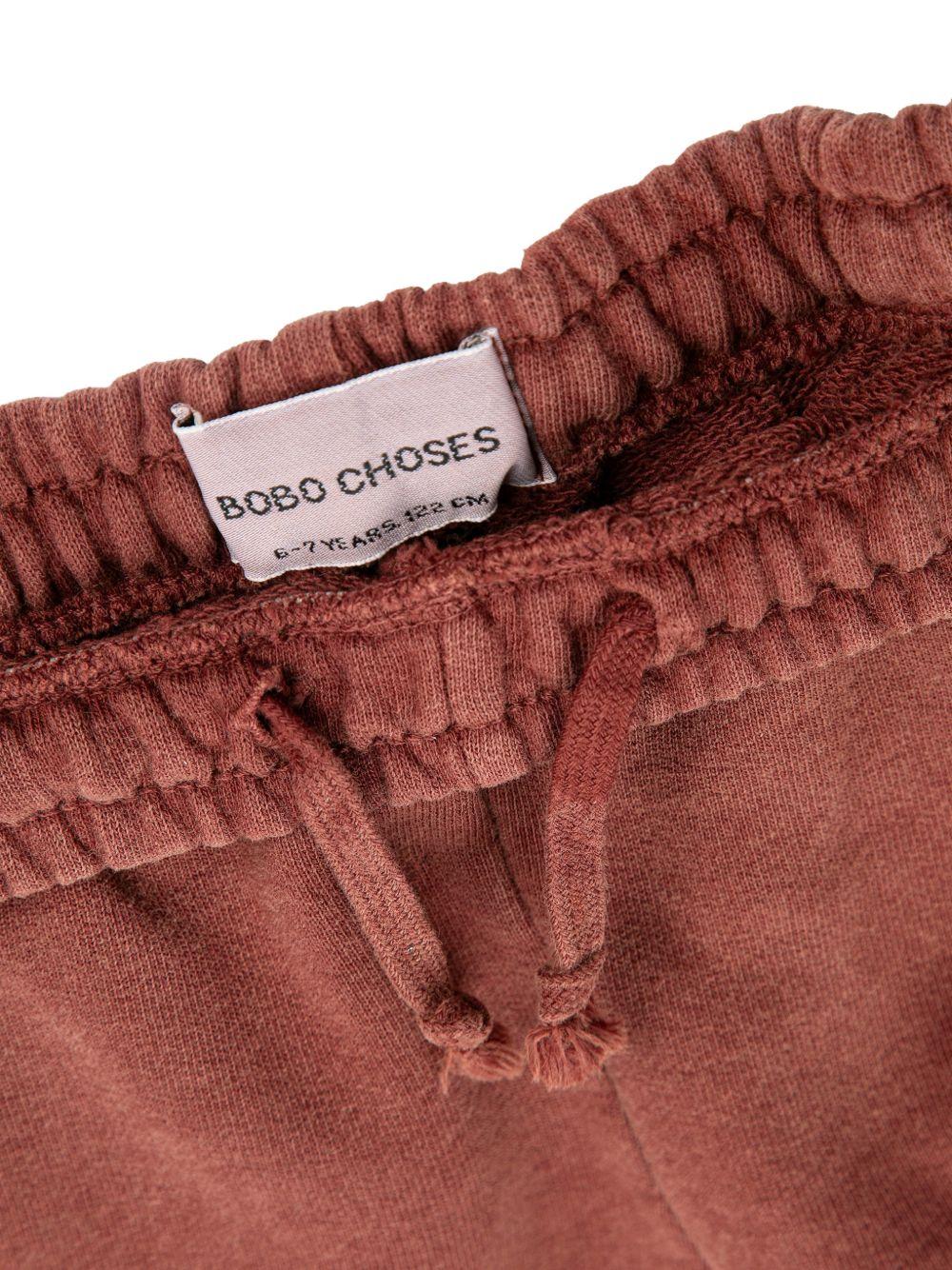 Pantaloni sportivi per bambino Bobo Choses marrone con logo sul davanti - Rubino Kids