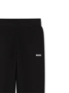 Pantaloni sportivi per bambino Boss kidswear neri con logo - Rubino Kids