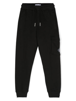 Calvin Klein Kids black sweatpants with logo application for boys