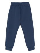 Pantaloni sportivi per bambino Emporio Armani Kids blu con logo - Rubino Kids