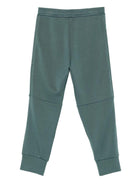 Pantaloni sportivi per bambino Emporio Armani Kids verde con logo in rilievo - Rubino Kids