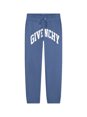 Pantaloni sportivi per bambino Givenchy Kids blu con stampa logo sul cavallo