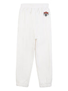 Pantaloni sportivi per bambino Kenzo Kids bianchi con logo ricamato - Rubino Kids