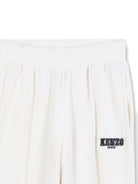 Pantaloni sportivi per bambino Kenzo Kids bianchi con logo ricamato - Rubino Kids