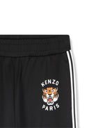 Pantaloni sportivi per bambino Kenzo Kids nero con righe laterali - Rubino Kids