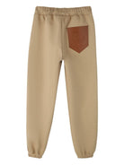 Pantaloni sportivi per bambino Lanvin Enfant beige con applicazione con logo - Rubino Kids