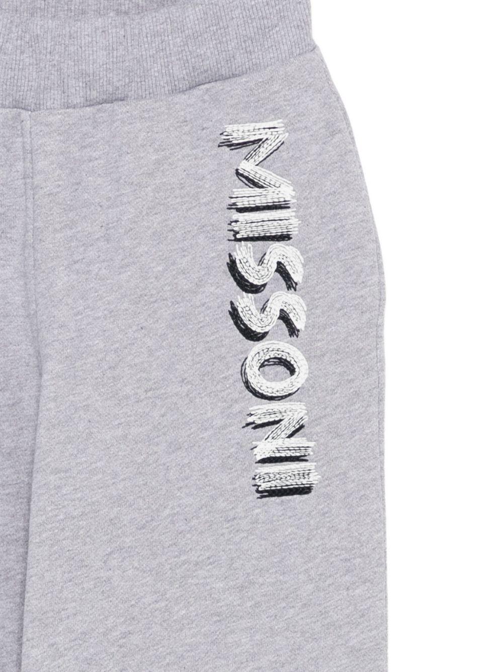 Pantaloni sportivi per bambino Missoni Kids grigio con dettaglio logo - Rubino Kids