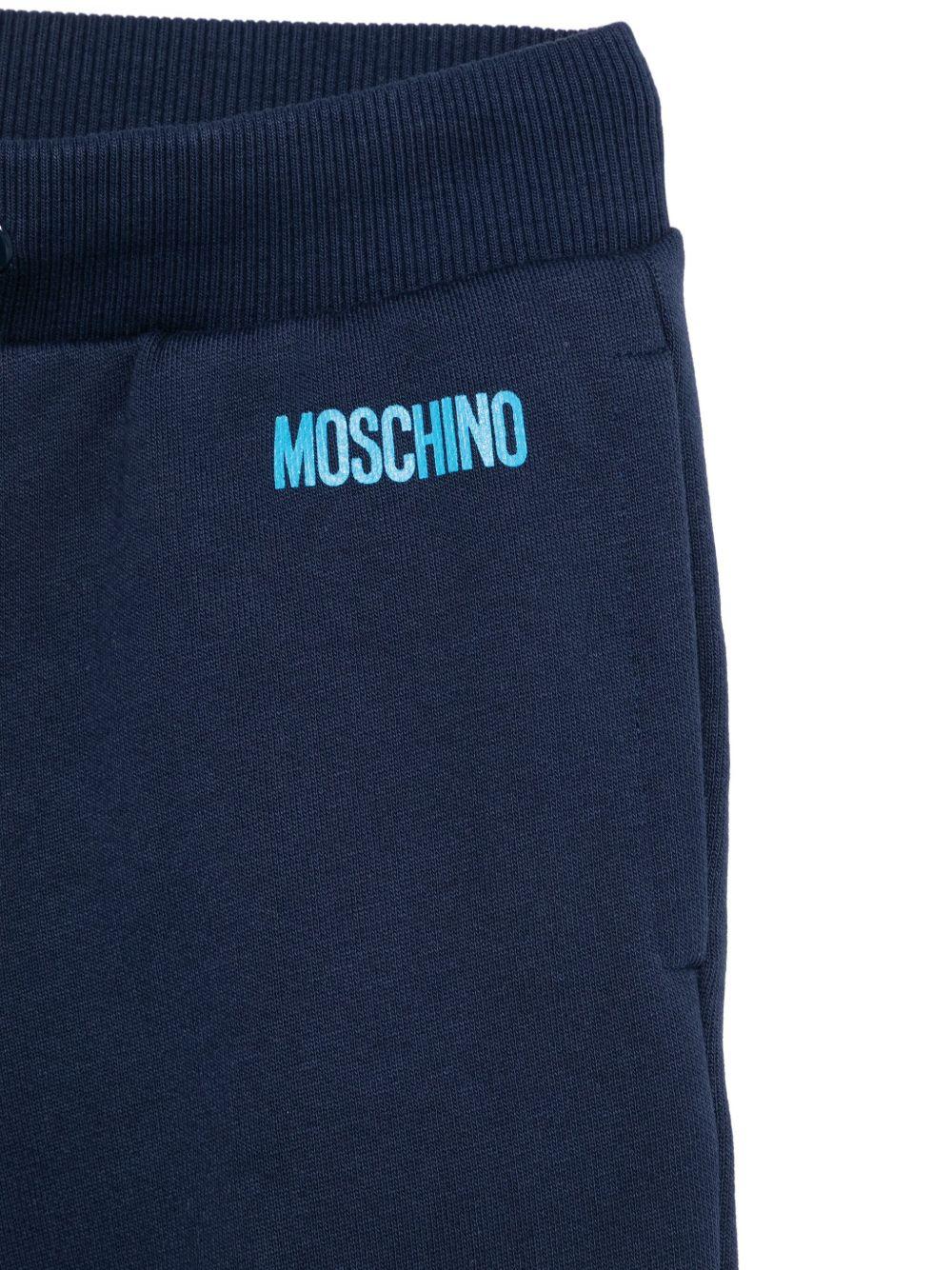 Pantaloni sportivi per bambino Moschino Kids blu con logo - Rubino Kids