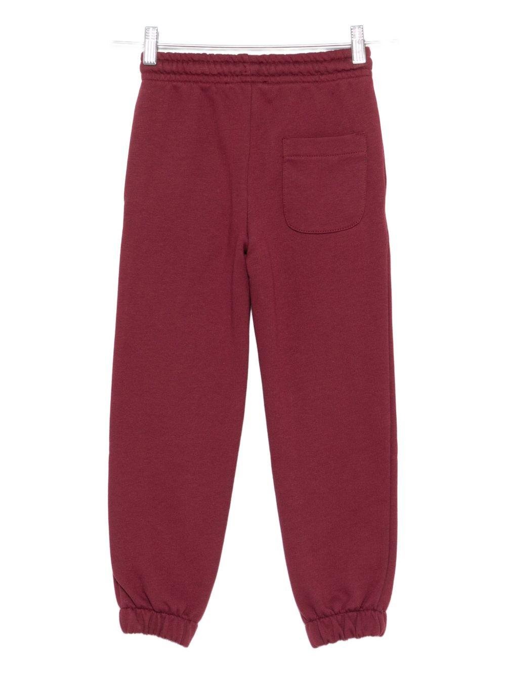 Pantaloni sportivi per bambino MSGM Kids bordeaux con polsini elasticizzati - Rubino Kids