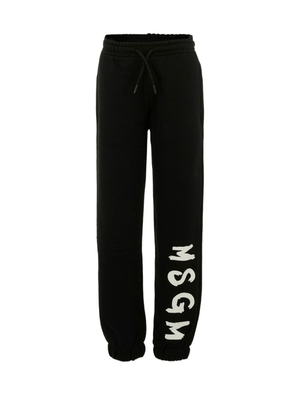 MSGM Kids black tracksuit bottoms with elastic cuffs