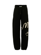 Pantaloni sportivi per bambino MSGM Kids nero con stampa del logo - Rubino Kids