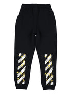 Pantaloni sportivi per bambino Off - White Kids con stampa effetto vernice spray - Rubino Kids