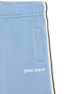 Pantaloni sportivi per bambino Palm Angels Kids azzurri con stampa con logo - Rubino Kids