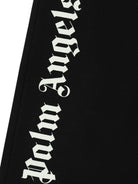 Pantaloni sportivi per bambino Palm Angels Kids neri con logo sul davanti - Rubino Kids