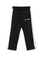 Pantaloni sportivi per bambino Palm Angels Kids neri con stampa con logo laterale - Rubino Kids