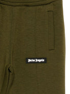 Pantaloni sportivi per bambino Palm Angels Kids verdi con applicazione con logo - Rubino Kids