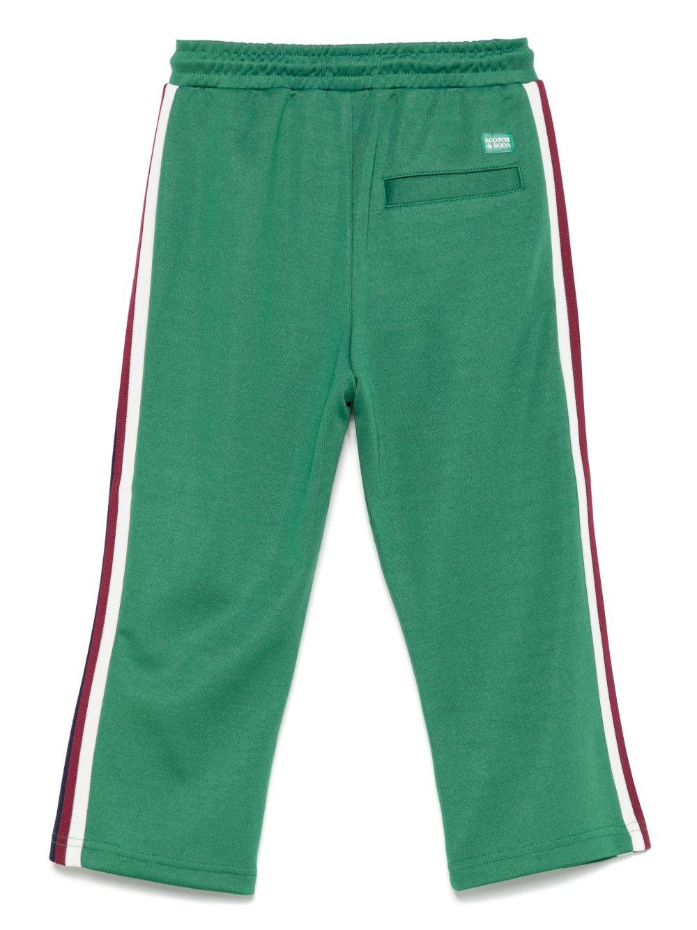 Pantaloni sportivi per bambino Scotch & Soda Kids verde con dettaglio a righe - Rubino Kids