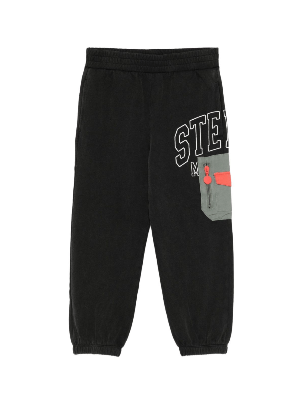Pantaloni sportivi per bambino Stella McCartney Kids nero con logo applicato - Rubino Kids