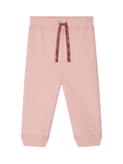 Pantaloni sportivi per neonata Bonpoint rosa a fiori con chiusura a coulisse - Rubino Kids