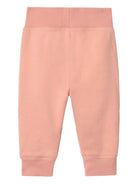 Pantaloni sportivi per neonata Burberry Kids rosa con nastro a quadri - Rubino Kids