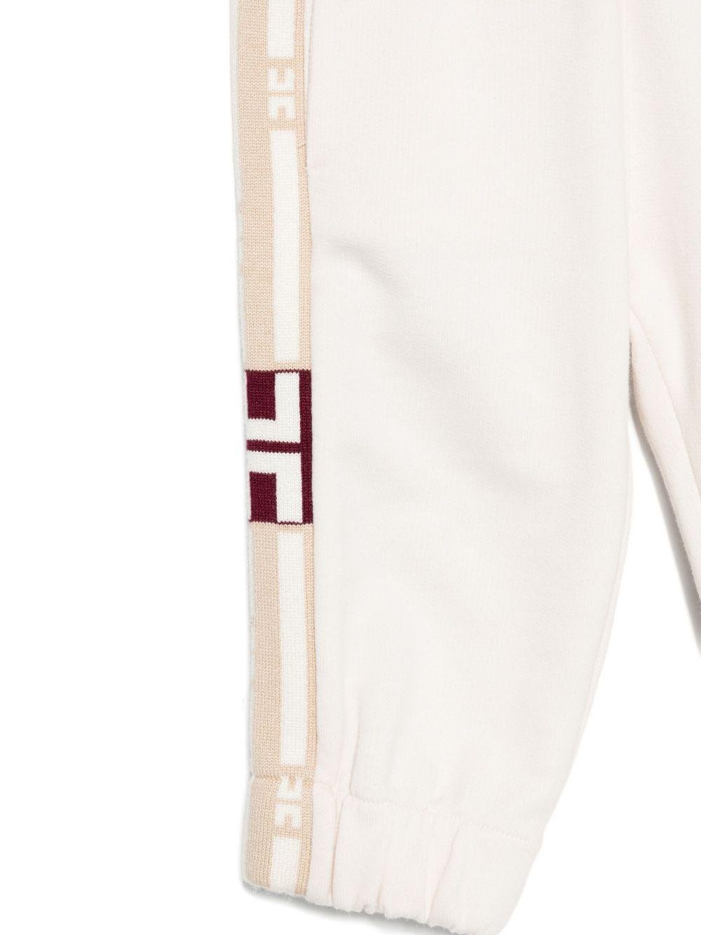 Pantaloni sportivi per neonata Elisabetta Franchi La Mia Bambina beige con righe laterali - Rubino Kids