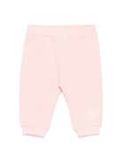 Pantaloni sportivi per neonata Fendi Kids rosa con logo - Rubino Kids