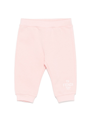 Pantaloni sportivi per neonata Fendi Kids rosa con logo