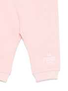 Pantaloni sportivi per neonata Fendi Kids rosa con logo - Rubino Kids