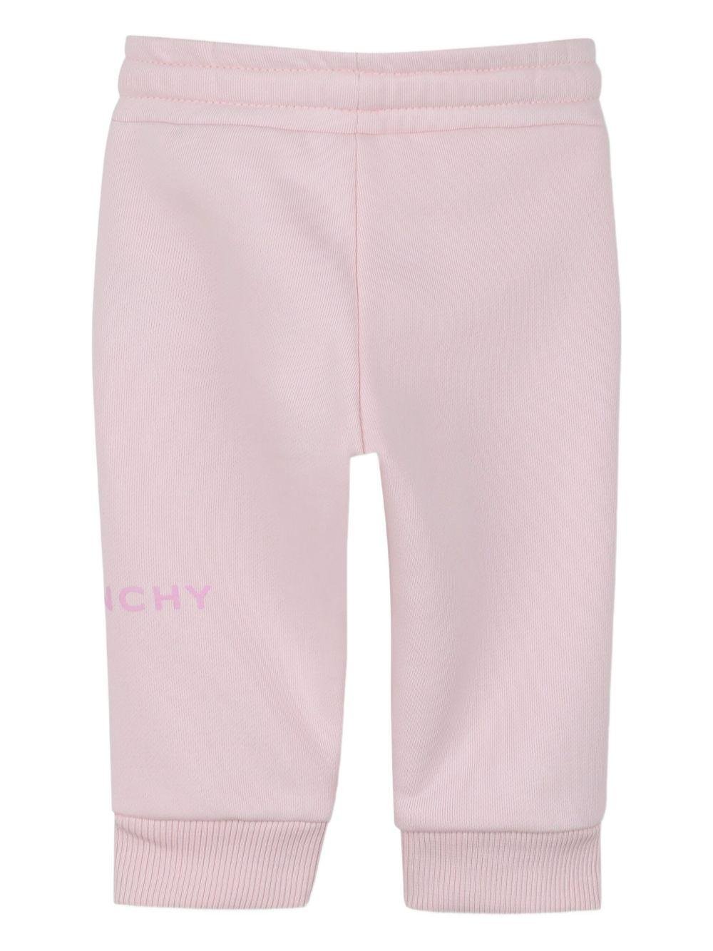 Pantaloni sportivi per neonata Givenchy Kids rosa con stampa con logo - Rubino Kids