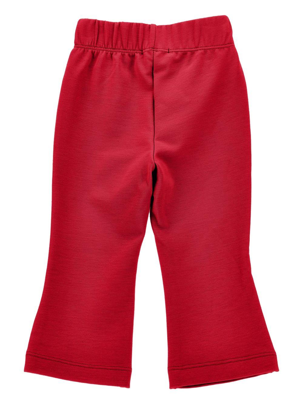 Pantaloni sportivi per neonata Monnalisa rossi a gamba ampia - Rubino Kids