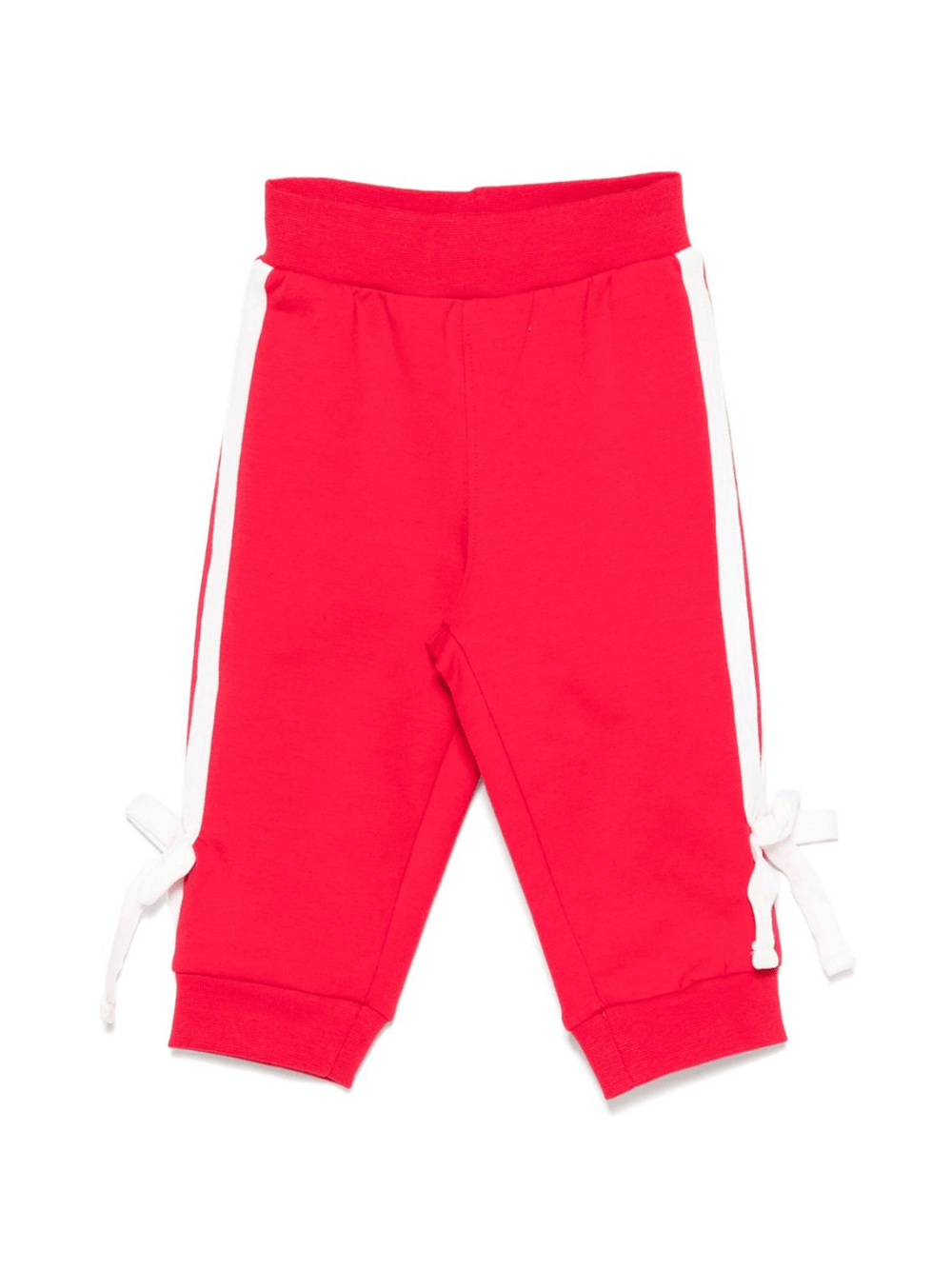 Pantaloni sportivi per neonata Monnalisa rossi con strisce laterali - Rubino Kids