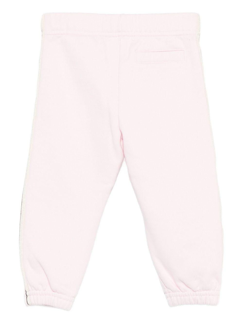 Pantaloni sportivi per neonata Palm Angels Kids rosa con vita elasticizzata - Rubino Kids