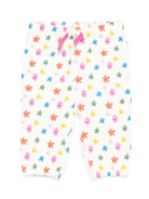 Pantaloni sportivi per neonata Stella McCartney Kids bianco con stelle all - over - Rubino Kids