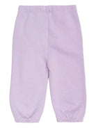 Pantaloni sportivi per neonata Stella McCartney Kids lilla con stampa a cuore - Rubino Kids