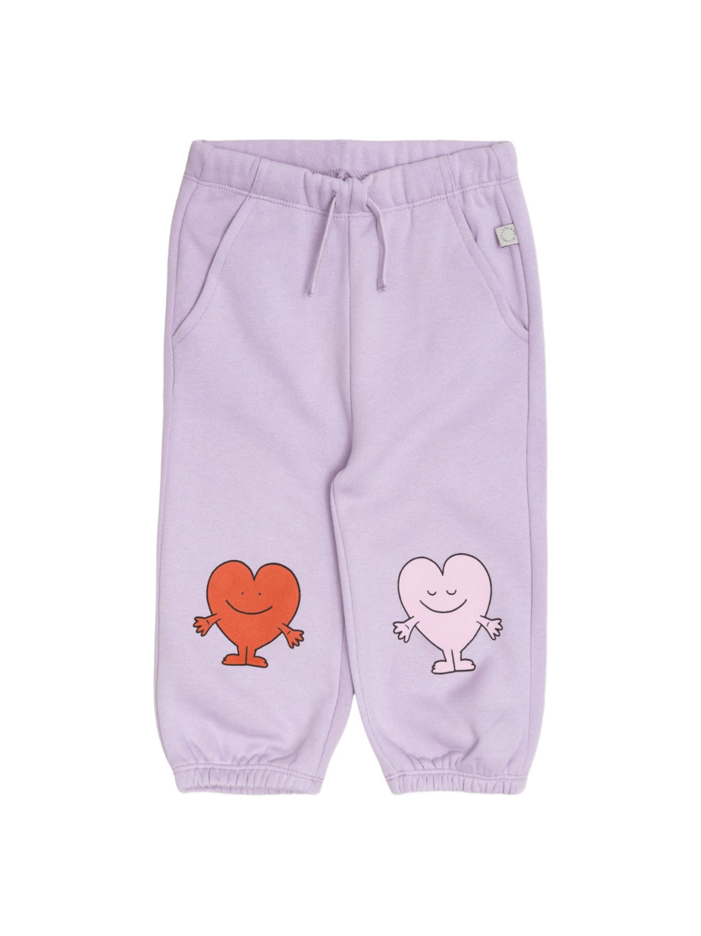 Pantaloni sportivi per neonata Stella McCartney Kids lilla con stampa a cuore - Rubino Kids