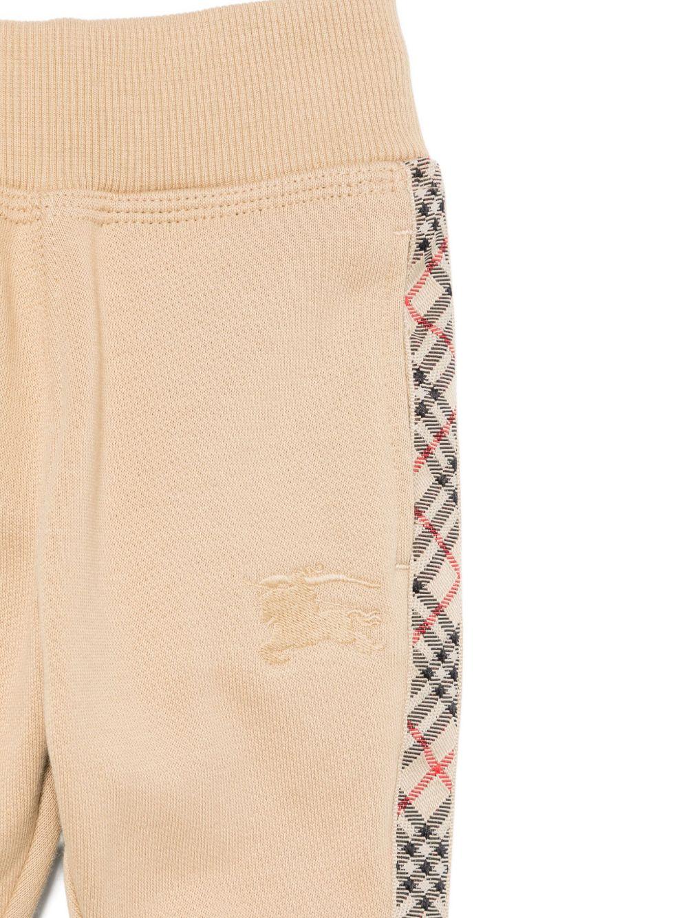 Pantaloni sportivi per neonati Burberry Kids beige con fettuccia Burberry Check - Rubino Kids