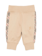 Pantaloni sportivi per neonati Burberry Kids beige con fettuccia Burberry Check - Rubino Kids