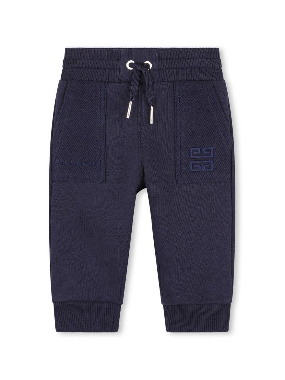 Pantaloni sportivi per neonati Givenchy Kids blu con motivo 4G con coulisse - Rubino Kids