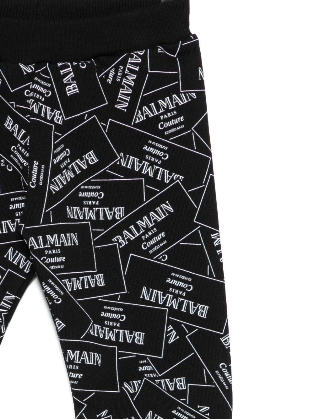 Pantaloni sportivi per neonato Balmain Kids nero con applicazione - Rubino Kids