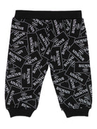 Pantaloni sportivi per neonato Balmain Kids nero con applicazione - Rubino Kids