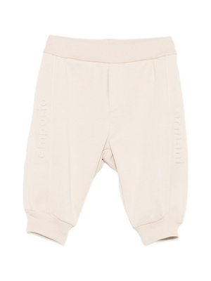 Pantaloni sportivi per neonato Emporio Armani Kids bige con dettagli con logo