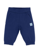Pantaloni sportivi per neonato Emporio Armani Kids blu con applicazione logo - Rubino Kids
