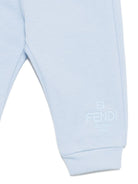 Pantaloni sportivi per neonato Fendi Kids azzurro con logo - Rubino Kids