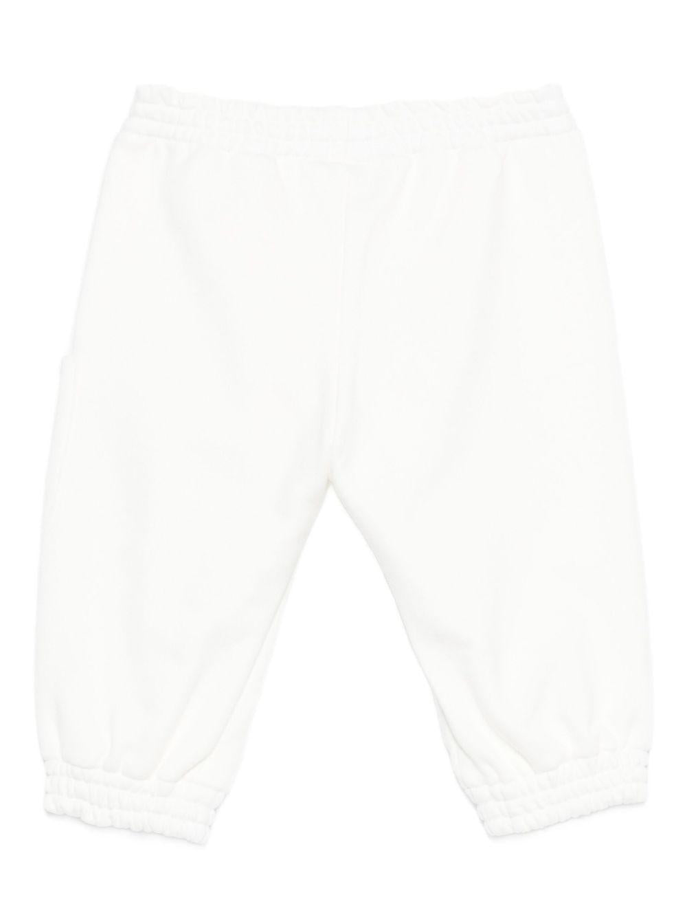 Pantaloni sportivi per neonato Fendi Kids bianchi con applicazione con logo - Rubino Kids